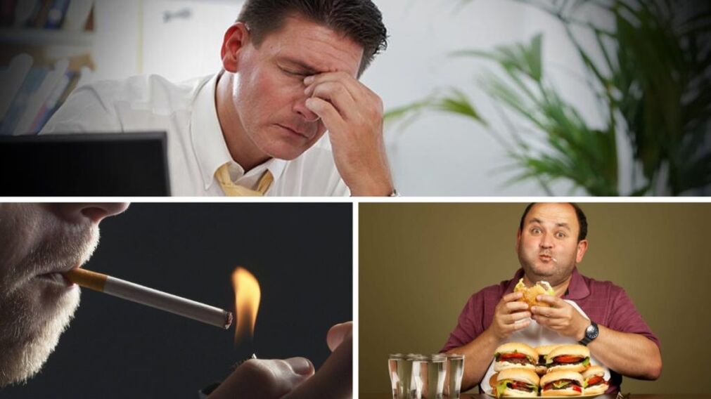 Factors that weaken male potency - stress, smoking, improper diet